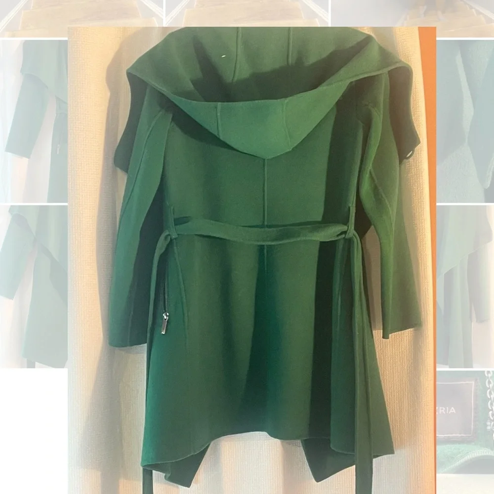 BCBGMaxAzria green wool blend coat - Picture 4 of 15